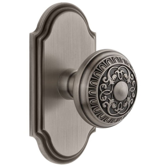 Grandeur 811197 Arc Solid Brass Passage Door Knob Set - Grey