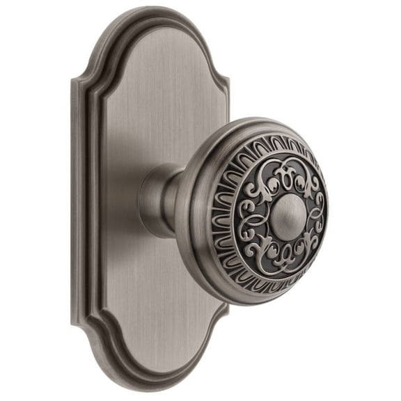 Grandeur 811197 Arc Solid Brass Passage Door Knob Set - Grey