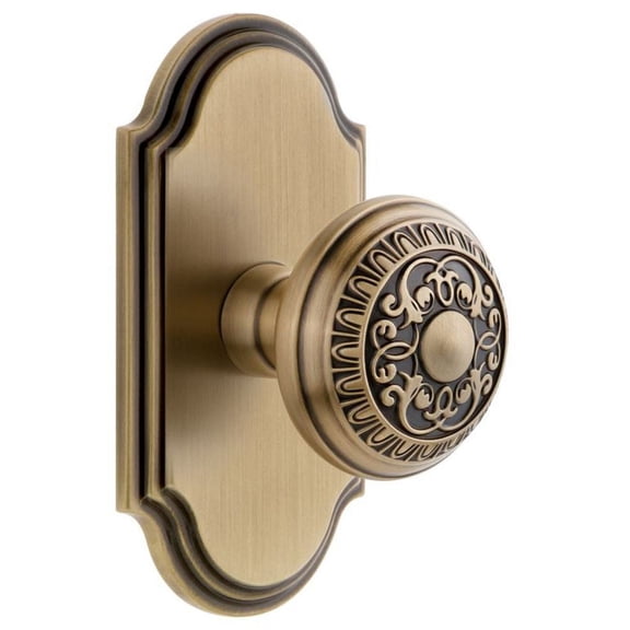Grandeur Arcwin_Sd_Na Arc Solid Brass Single Dummy Door Knob - Brass