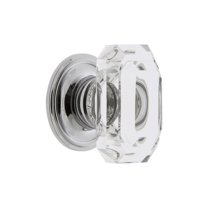 Grandeur Bagu-Knob-Geo-Lg Baguette 1-3/4” Emerald Cut Crystal Cabinet Knob - Chrome