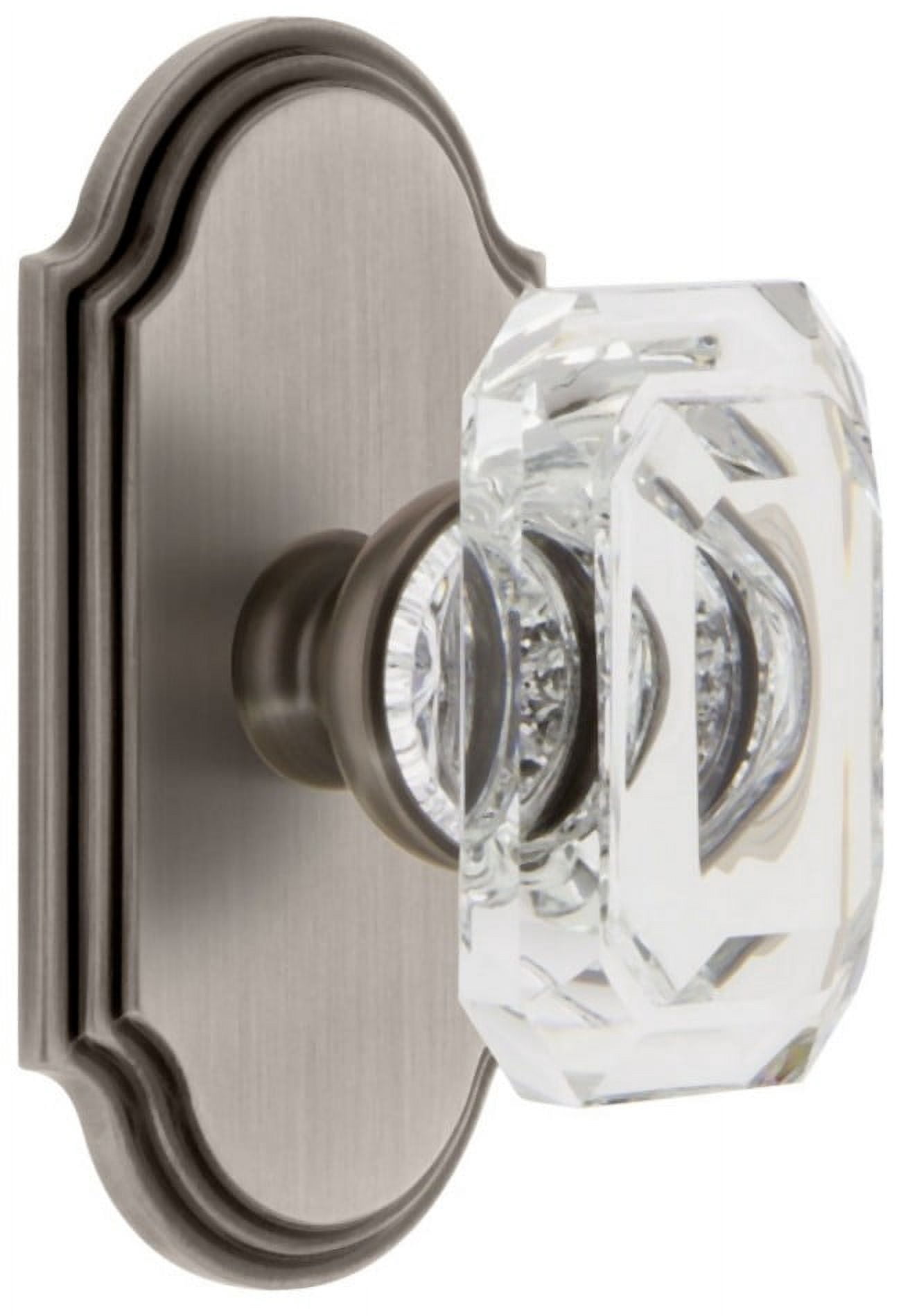 Grandeur Baguette Crystal Door Knob with Arc Plate