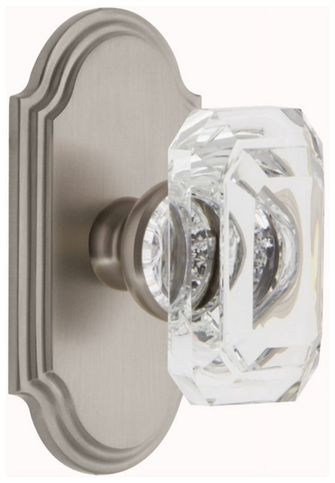 Grandeur Baguette Crystal Door Knob with Arc Plate