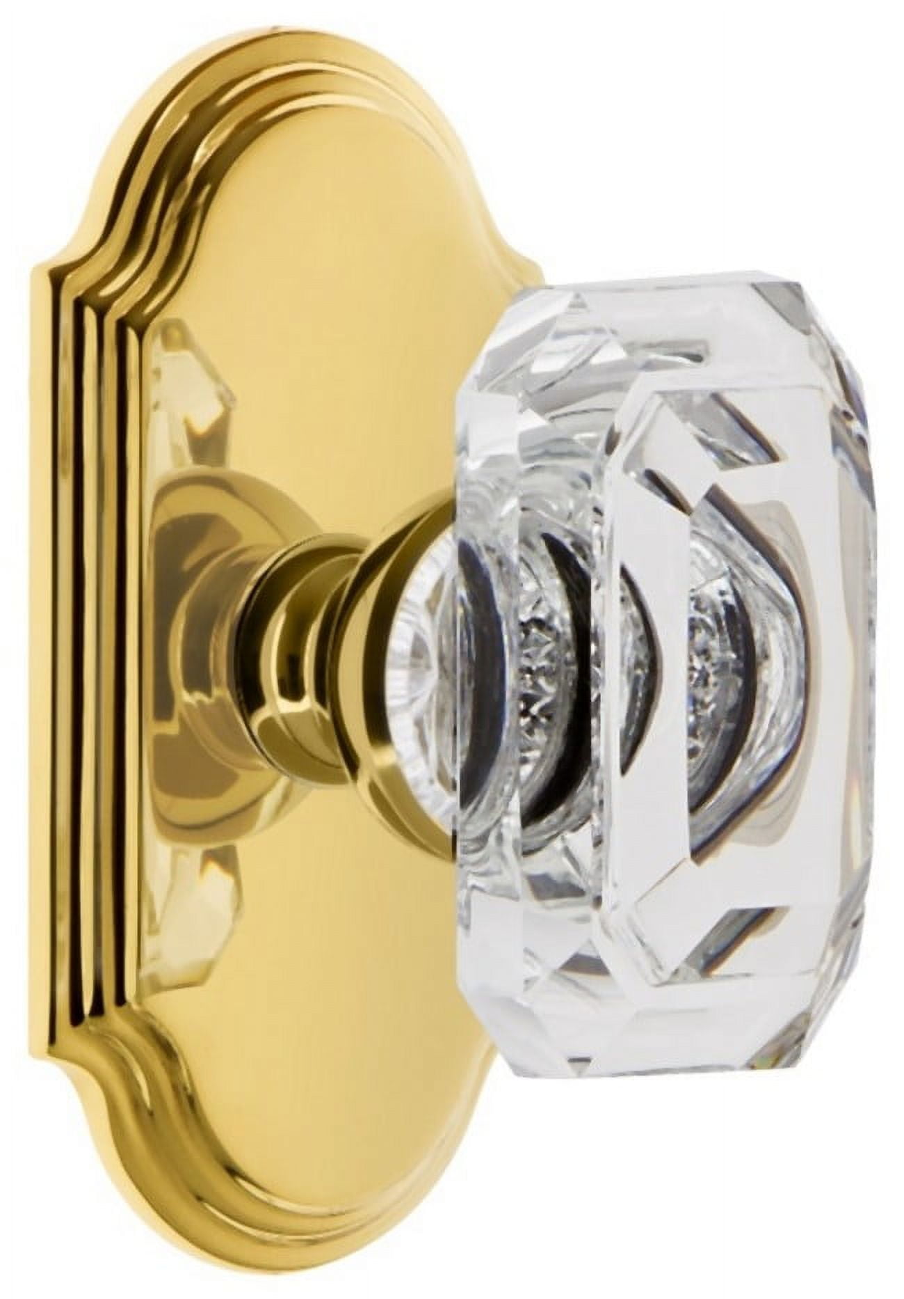 Grandeur Baguette Crystal Door Knob with Arc Plate