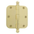 thumbnail image 1 of Grandeur Balhng-Rd-Mar-Res-3.5 Solid Brass 3.5" Ball Tip Designer Hinge - Brass, 1 of 7