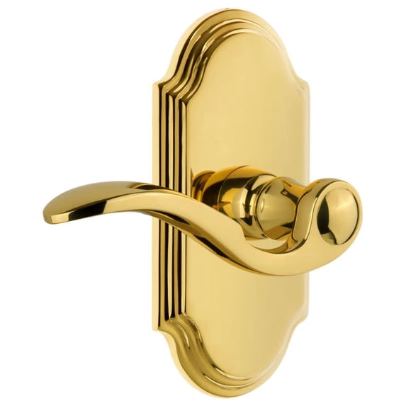 Grandeur Arcbel_Sd_Na_Lh Arc Solid Brass Left Handed Single Dummy Door Lever - Brass