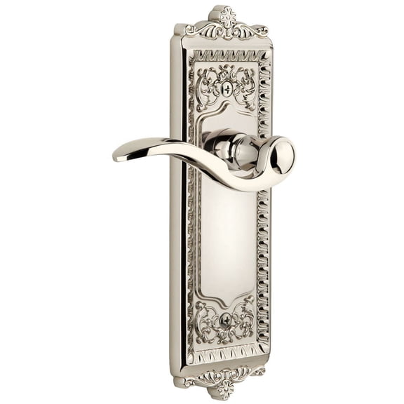 Grandeur Winbel_Psg_234 Windsor Solid Brass Rose Right Handed Passage Door Lever Set -