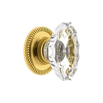 Grandeur Biar-Crys-Knob-Newp Biarritz 1-3/4" Crystal Fluted Vintage Cabinet Knob - Brass