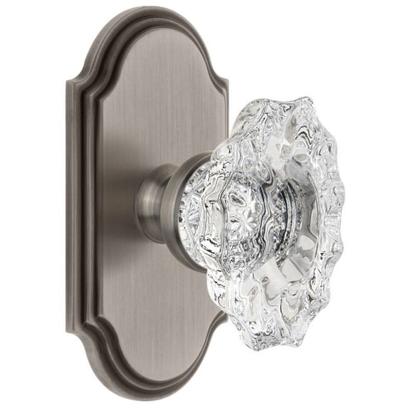 Grandeur 821155 Arc Solid Brass Rose Privacy Door Knob Set - Grey