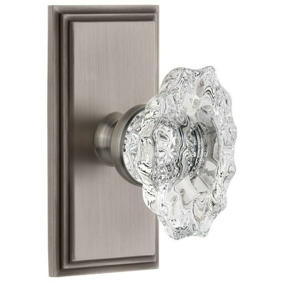 Grandeur Carbia_Psg_234 Carre Solid Brass Rose Passage Door Knob Set - Grey