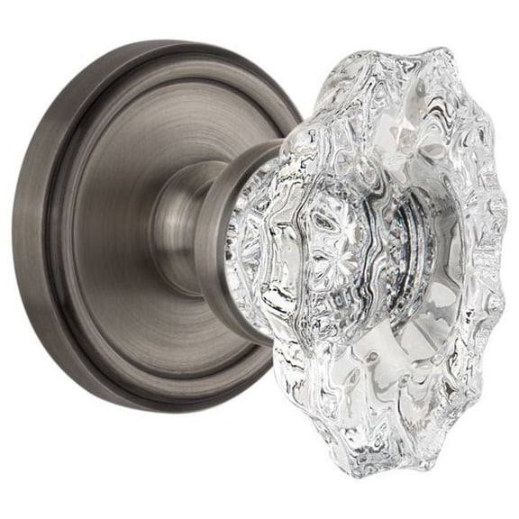 Grandeur 812698 Georgetown Solid Brass Rose Passage Door Knob Set - Grey