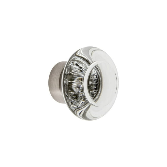 Grandeur Bord-Crys-Knob Bordeaux 1-3/8" Luxury Crystal Round Vintage Cabinet Knob - Nickel