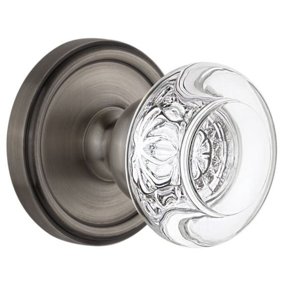 Grandeur 812706 Georgetown Solid Brass Rose Passage Door Knob Set - Grey