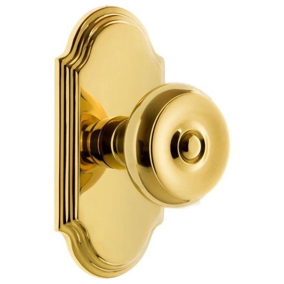 Grandeur Arcbou_Prv_234 Arc Solid Brass Privacy Door Knob Set - Brass