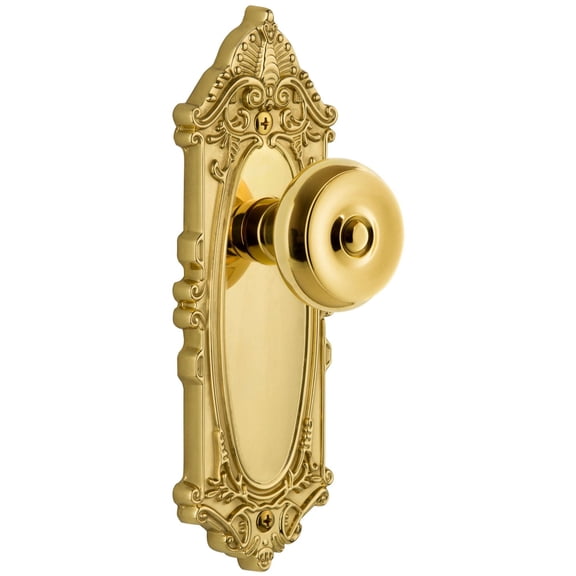 Grandeur 807447 Grande Victorian Solid Brass Rose Passage Door Knob Set - Brass