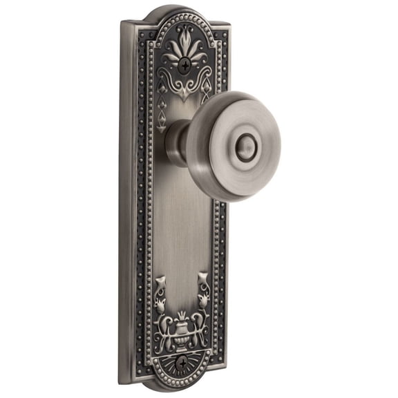 Grandeur 814764 Parthenon Solid Brass Rose Privacy Door Knob Set - Grey