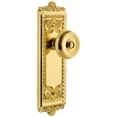 thumbnail image 1 of Grandeur 815022 Windsor Solid Brass Rose Privacy Door Knob Set - Brass, 1 of 6