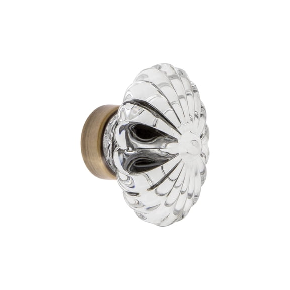 Grandeur Burg-Crys-Knob Burgundy 1-3/4" Luxury Flower Fluted Crystal Vintage Cabinet Knob