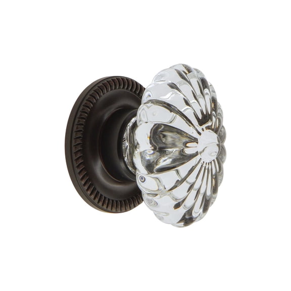 Grandeur Burg-Crys-Knob-Newp Burgundy 1-3/4" Vintage Fluted Flower Crystal Cabinet Knob -