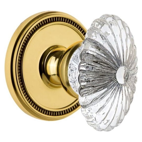 Grandeur Solbur_Dd_Na Soleil Solid Brass Dummy Door Knob Set - Brass