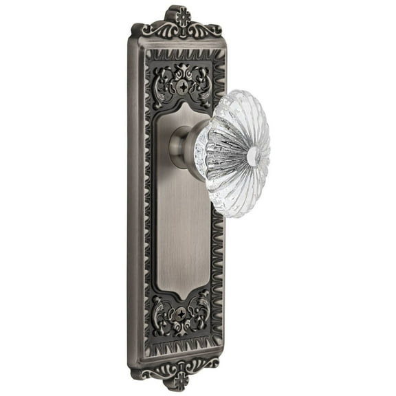 Grandeur Burgundy Door Knob with Windsor Plate
