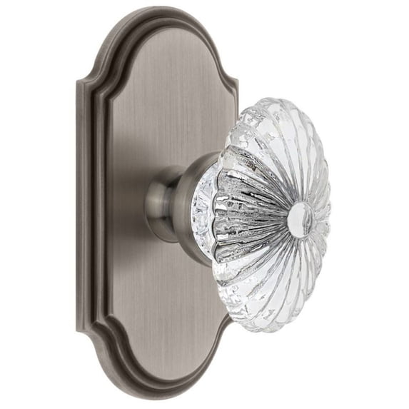 Grandeur Burgundy Privacy Door Knob with Arc Rosette