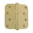 thumbnail image 1 of Grandeur 819984 4 X 4" Plain Bearing 5/8" Radius Corner Mortise Door Hinge - Brass, 1 of 7