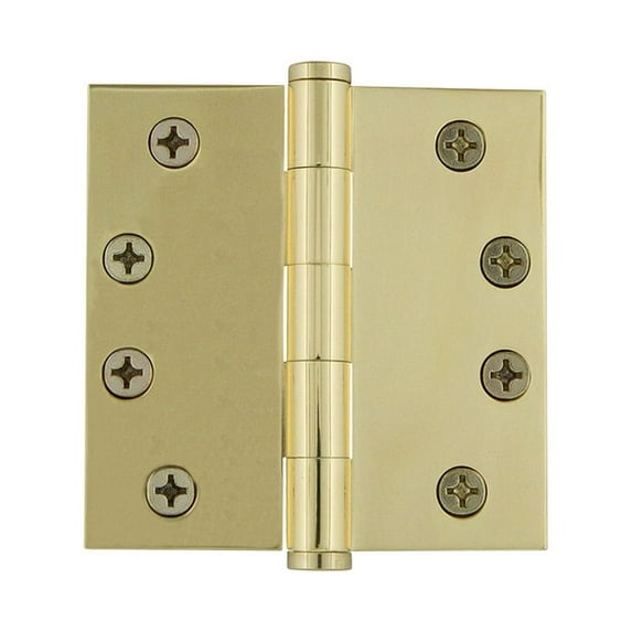 Grandeur Buthng-Sq-Ar-Hd-4 4 X 4" Square Corner Plain Bearing Solid Brass Mortise Door