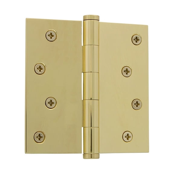 Grandeur Buthng-Sq-St-Res-4 4 X 4" Plain Bearing Square Corner Mortise Door Hinge - Brass