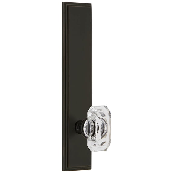 Grandeur 835814 Carre Solid Brass Tall Plate Rose Passage Door Knob Set - Bronze