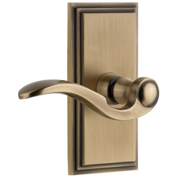 Grandeur 810697 Carre Solid Brass Rose Left Handed Passage Door Lever Set - Brass