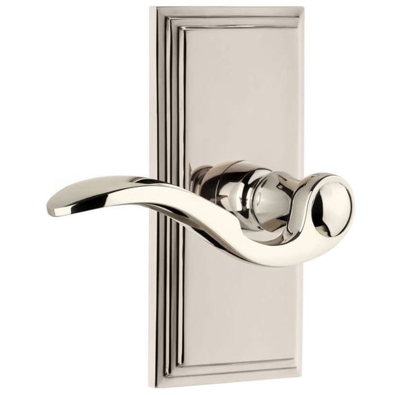 Grandeur 812988 Carre Solid Brass Rose Passage Door Lever Set - Nickel