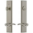 thumbnail image 1 of Grandeur 841298 Carre Solid Brass Tall Plate Single Cylinder Keyed Entry Set - Nickel, 1 of 1