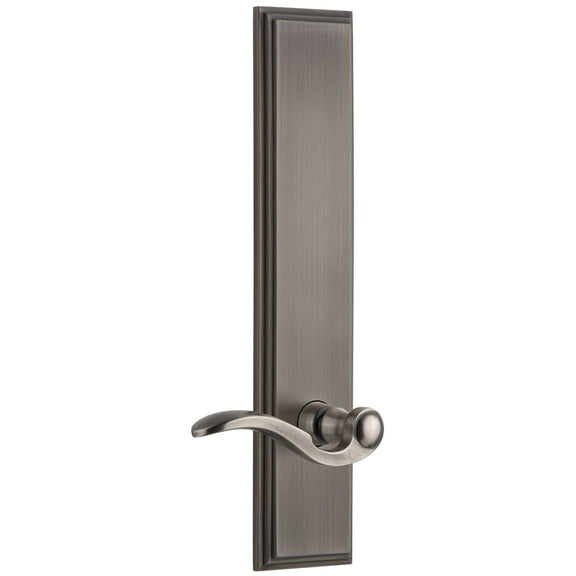 Grandeur 836062 Carre Solid Brass Tall Plate Rose Left Handed Passage Door Lever Set -