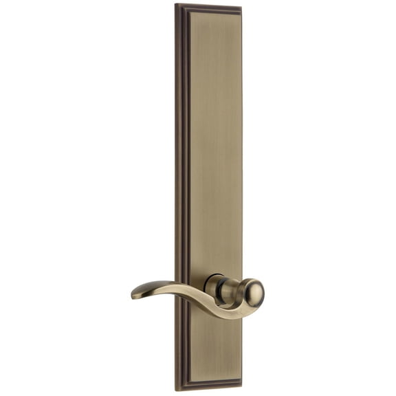 Grandeur 803320 Carre Solid Brass Tall Plate Rose Right Handed Passage Door Lever Set -