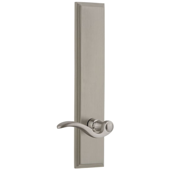 Grandeur 803318 Carre Solid Brass Tall Plate Rose Right Handed Passage Door Lever Set -