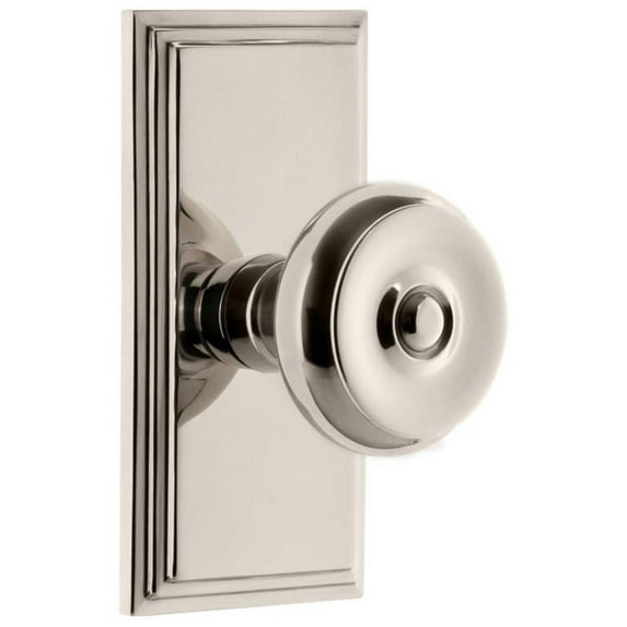 Grandeur Carbou_Psg_234 Carre Solid Brass Rose Passage Door Knob Set - Nickel