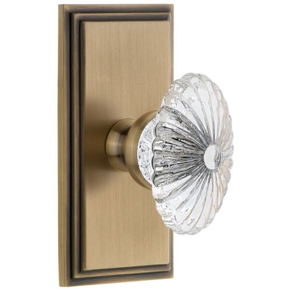 Grandeur 810788 Carre Solid Brass Rose Passage Door Knob Set - Brass