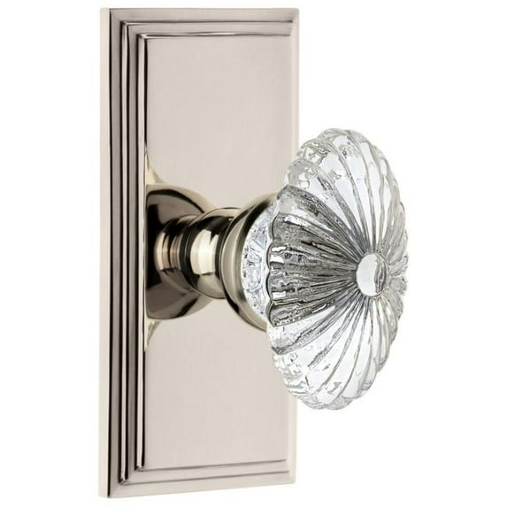 Grandeur 810790 Carre Solid Brass Rose Passage Door Knob Set - Nickel