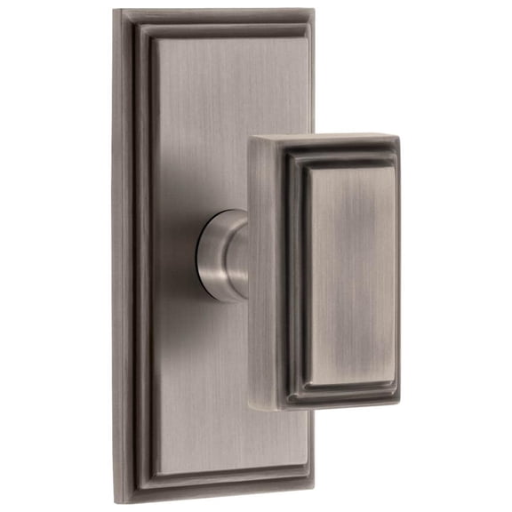 Grandeur 885866 Carre Solid Brass Passage Door Knob Set - Grey