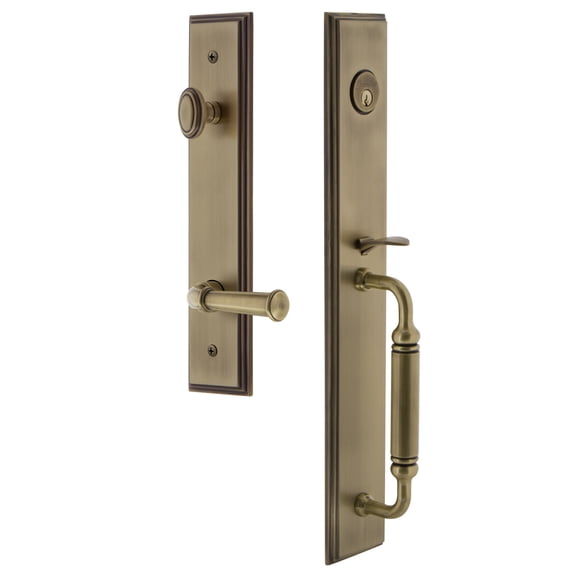 Grandeur 843083 Carre Solid Brass Rose Right Handed Keyed Entry Single Cylinder Full Plate