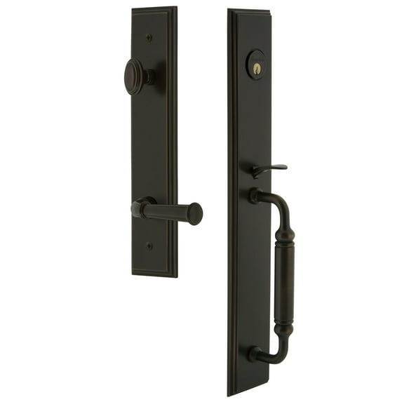 Grandeur Carcgrgeo_Eset_238_Lh Carre Solid Brass Rose Left Handed Keyed Entry Single