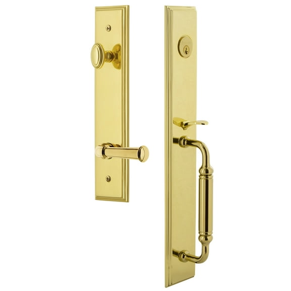 Grandeur Carcgrgeo_Eset_238_Lh Carre Solid Brass Rose Left Handed Keyed Entry Single