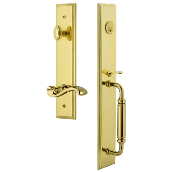 Grandeur Carcgrprt_Eset_238_Lh Carre Solid Brass Rose Left Handed Keyed Entry Single