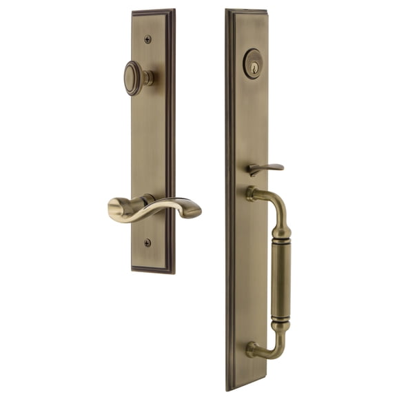 Grandeur 843162 Carre Solid Brass Rose Right Handed Keyed Entry Single Cylinder Full Plate