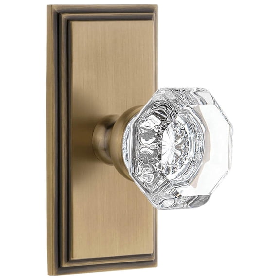 Grandeur Carchm_Prv_234_Cs Chambord Crystal Solid Brass Privacy Door Knob Set - Brass