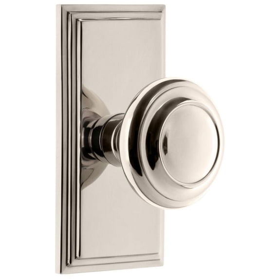 Grandeur 825291 Carre Solid Brass Rose Privacy Door Knob Set - Nickel