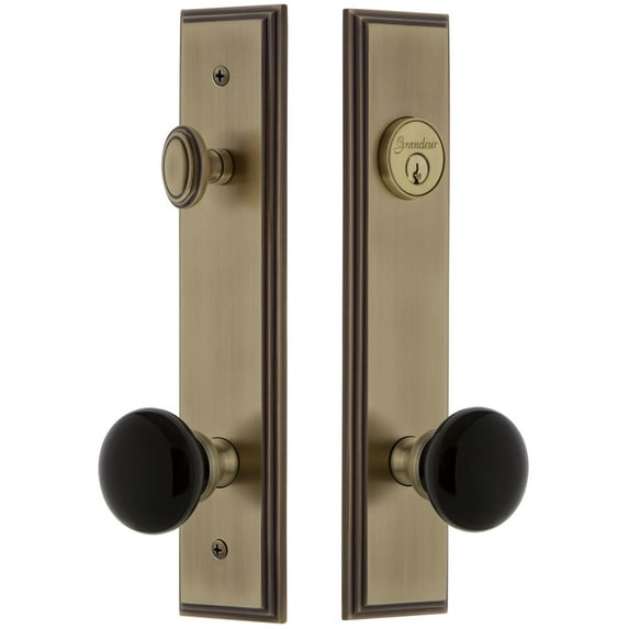 Grandeur Carcov_Tp_Eset_234 Carre Solid Brass Rose Tall Plate Single Cylinder Keyed Entry