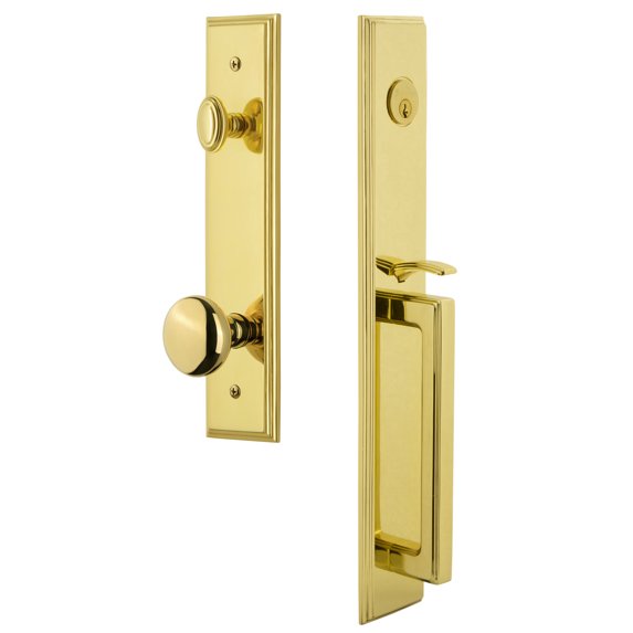 Grandeur 845043 Carre Solid Brass Rose Keyed Entry Single Cylinder Full Plate "D" Grip
