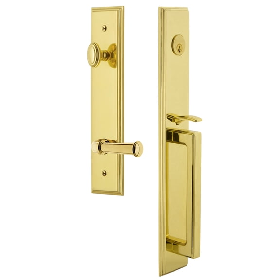 Grandeur 847279 Carre Solid Brass Rose Left Handed Keyed Entry Single Cylinder Full Plate