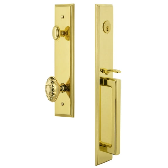 Grandeur 845162 Carre Solid Brass Rose Keyed Entry Single Cylinder Full Plate "D" Grip